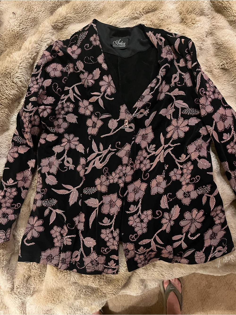 Women’s Black & Dusty Pink Floral Jacket